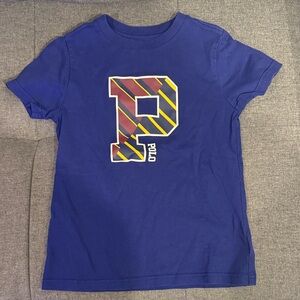 Polo Ralph Lauren Boys Navy Blue Tee with Striped 'P' Polo